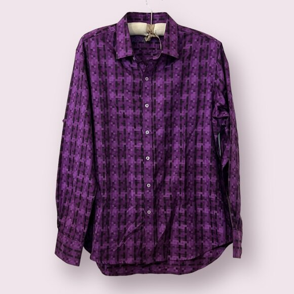 Robert Graham Other - Robert Graham Men's Button Down Shirt Purple Geometric Size Large Long Sleeve